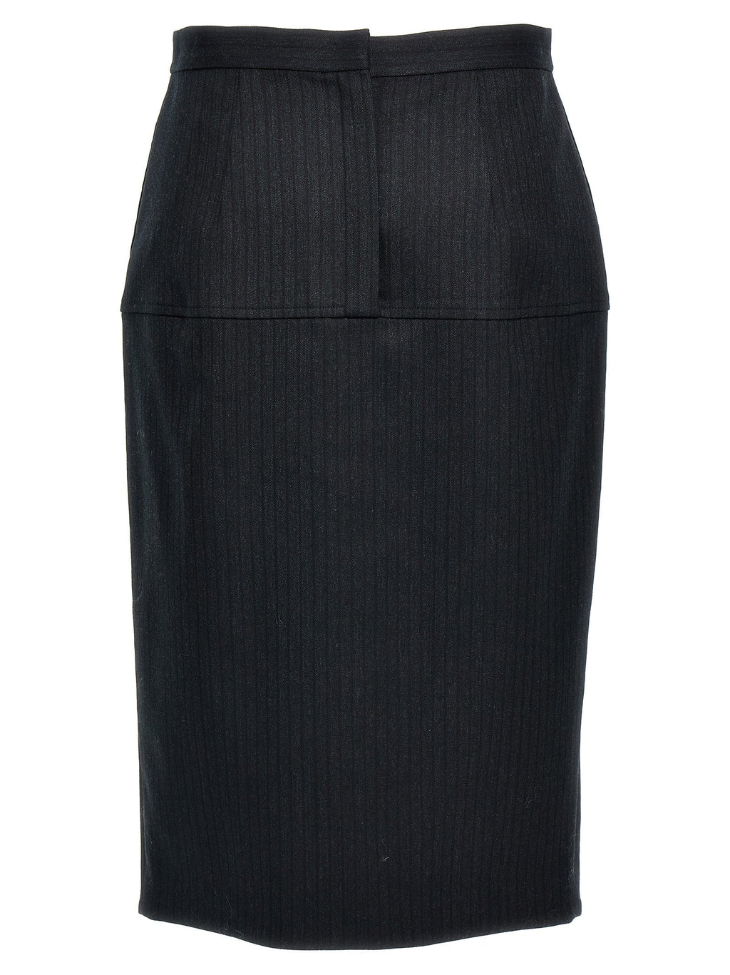 Fendi Gray Virgin Wool Midi Skirt Fendi