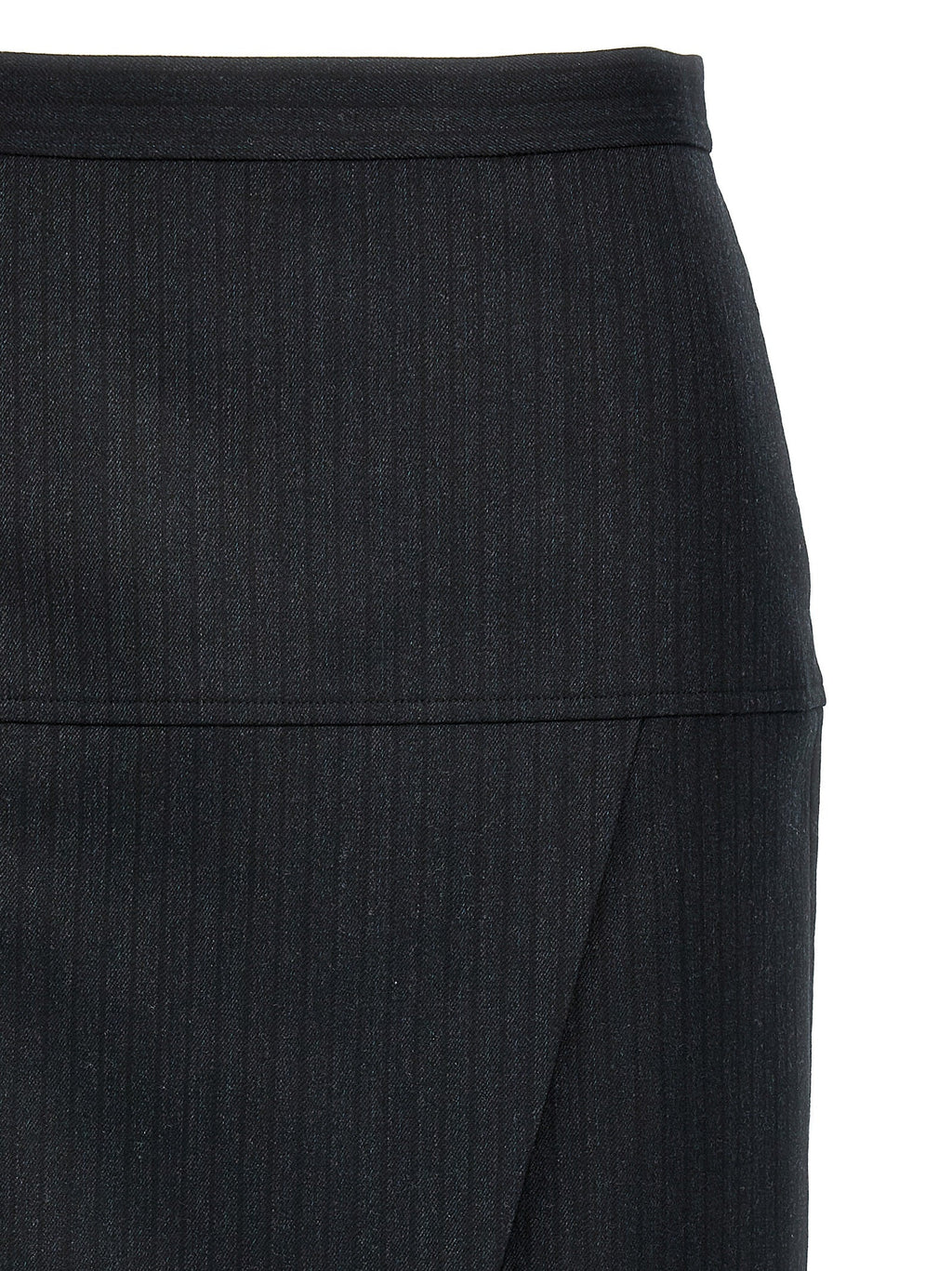 Fendi Gray Virgin Wool Midi Skirt Fendi