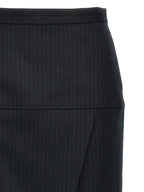 Fendi Gray Virgin Wool Midi Skirt Fendi
