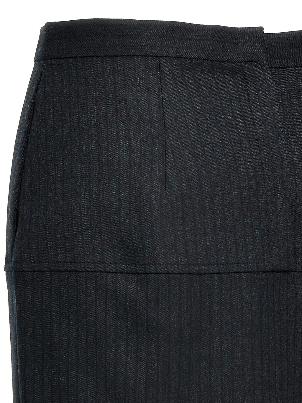Fendi Gray Virgin Wool Midi Skirt Fendi