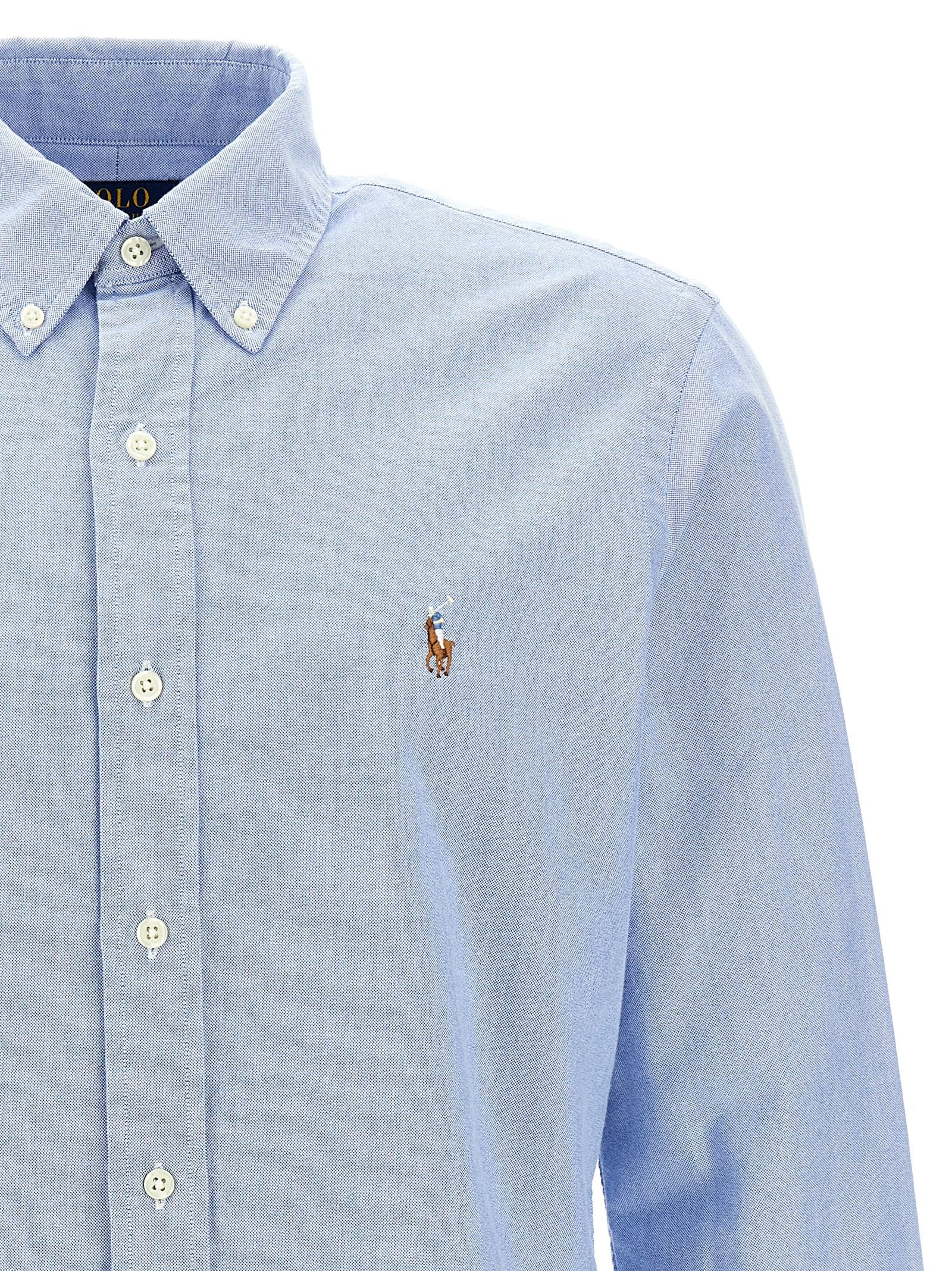 Polo Ralph Lauren Blue Cotton Blouse Polo Ralph Lauren