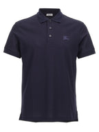 Burberry Blue Cotton Polo Shirt Burberry
