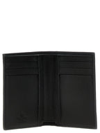 Valentino Garavani Black Ostrich Skin Cardholder Valentino Garavani