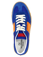 Valentino Garavani Blue Bovine Leather Low Top Sneakers Valentino Garavani