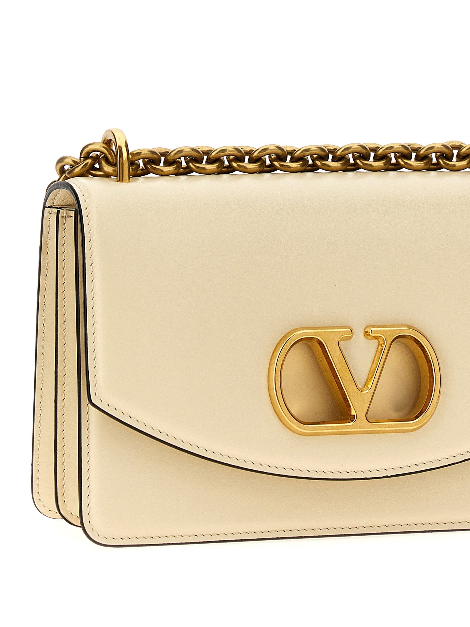 Valentino Garavani White Calfskin Shoulder Bag Valentino Garavani