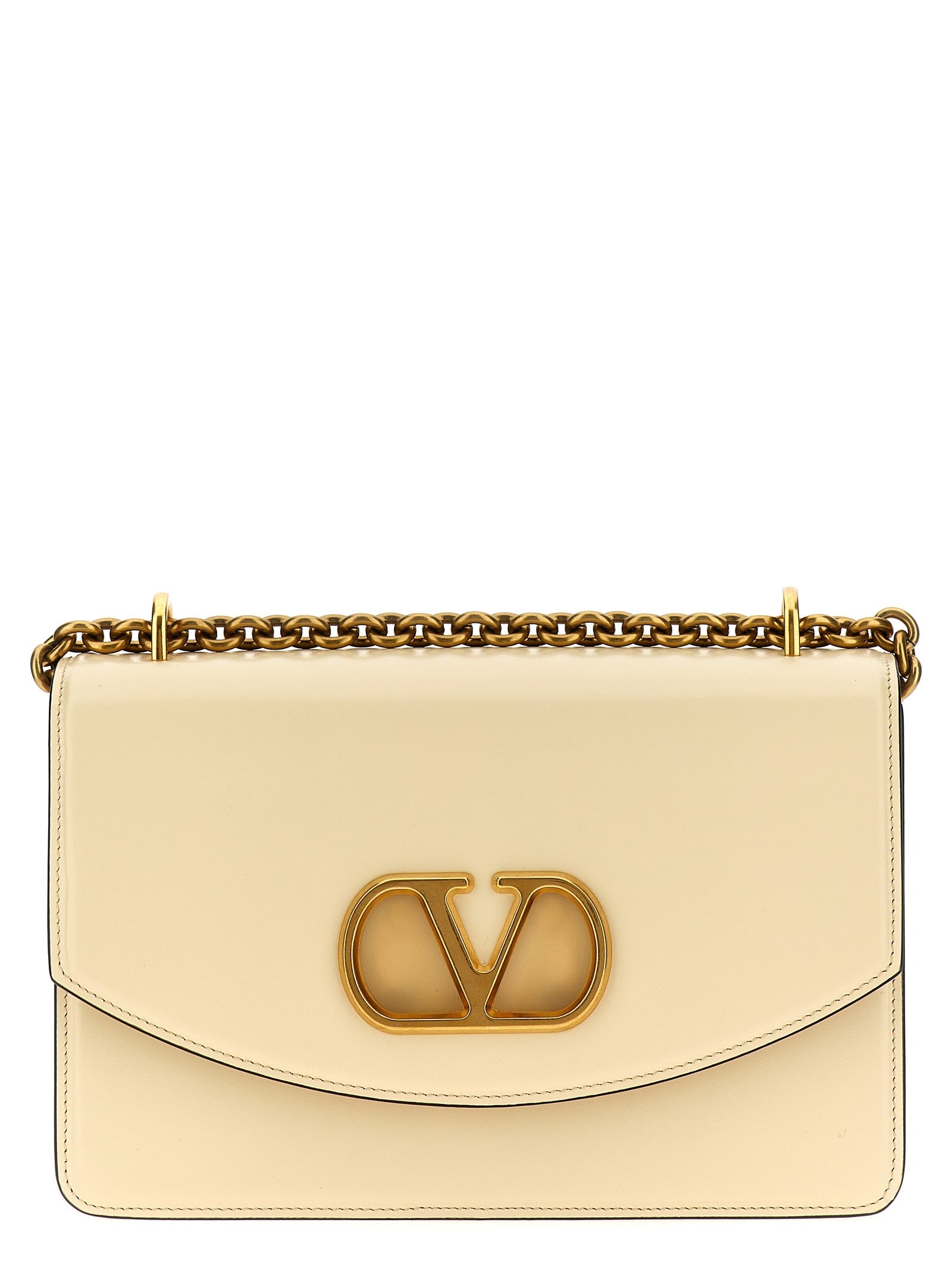Valentino Garavani White Calfskin Shoulder Bag Valentino Garavani