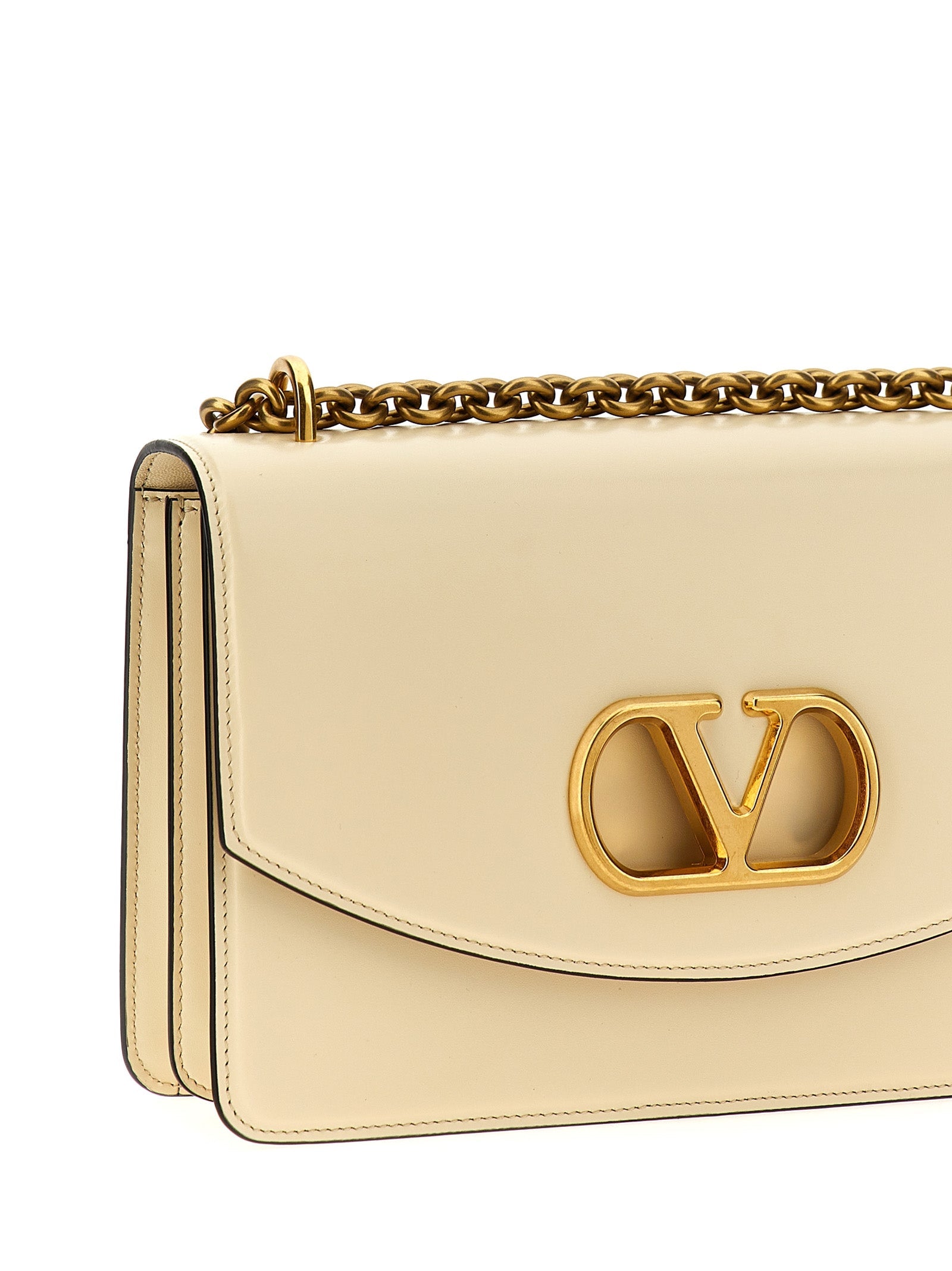 Valentino Garavani White Calfskin Shoulder Bag Valentino Garavani