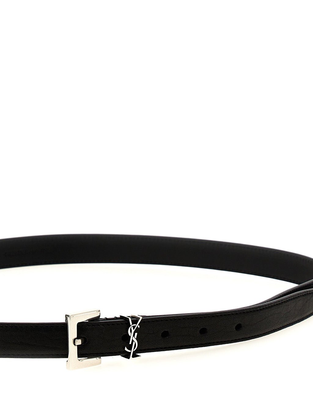 Saint Laurent Black Leather Regular Belt Saint Laurent
