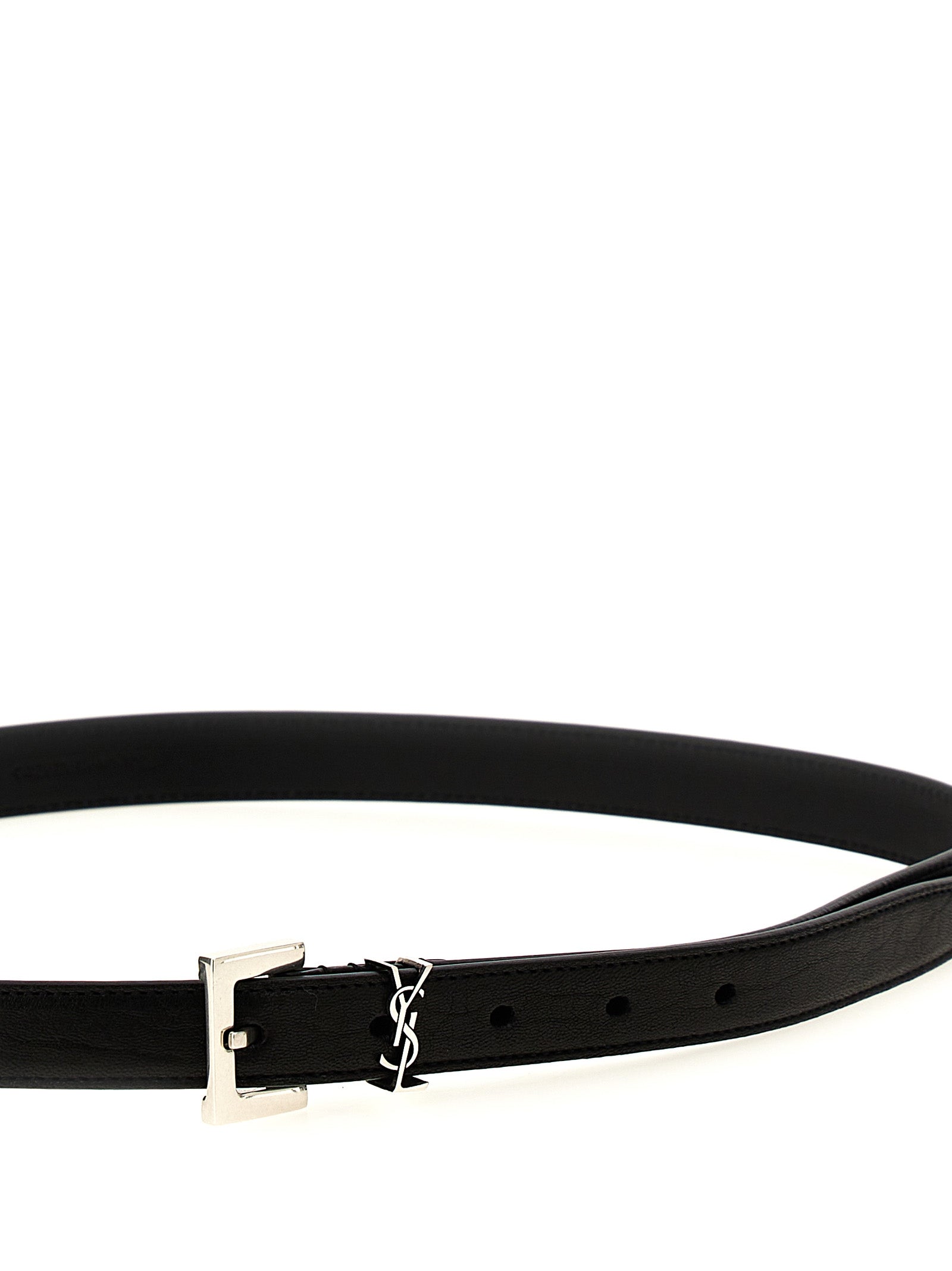 Saint Laurent Black Leather Regular Belt Saint Laurent