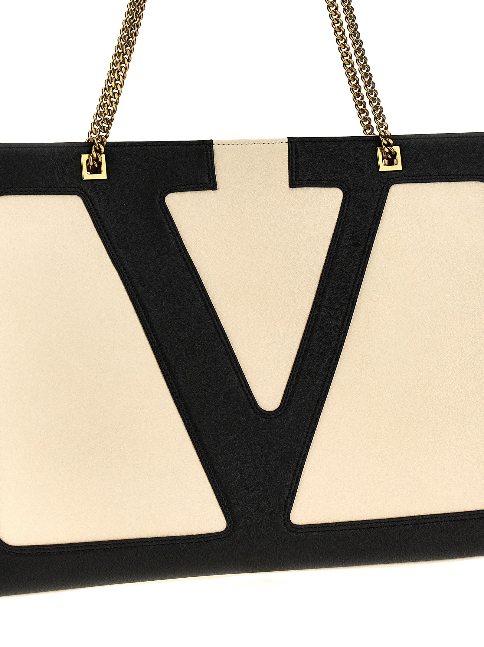 Valentino Garavani Bicolor Lamb Leather Tote Bag Valentino Garavani
