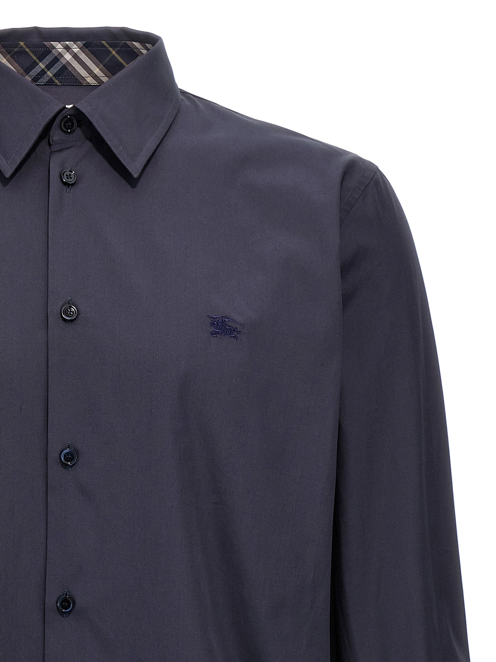 Burberry Blue Cotton Blouse Burberry