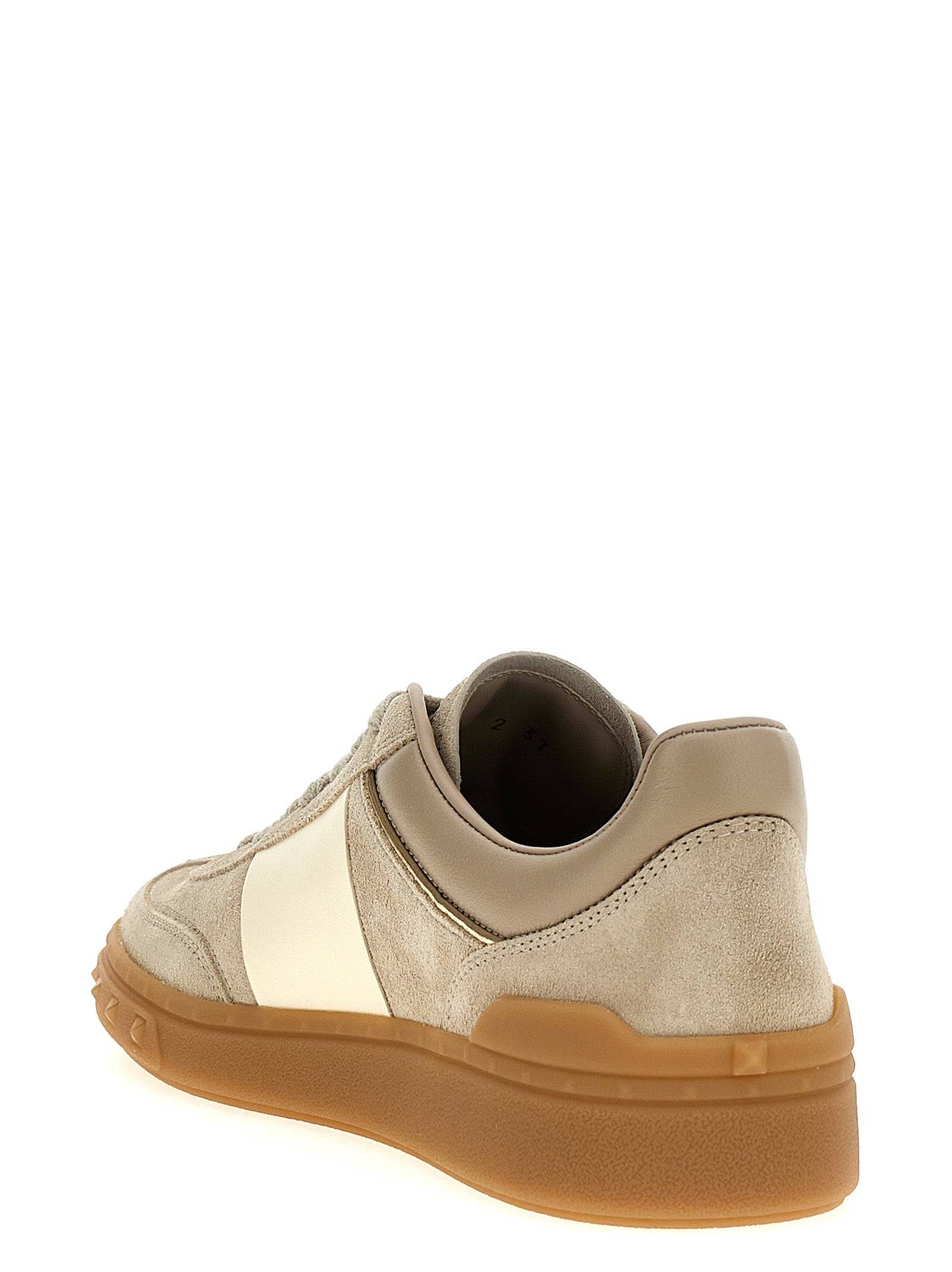 Valentino Garavani Beige Calfskin Low Top Sneakers Valentino Garavani