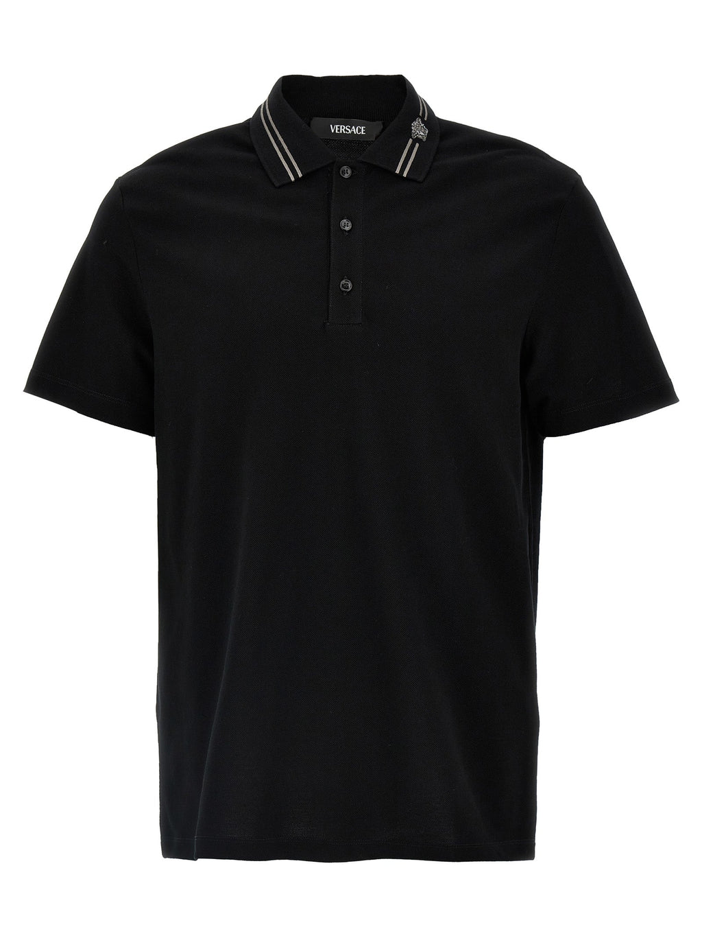 Versace Black Cotton Polo Shirt Versace