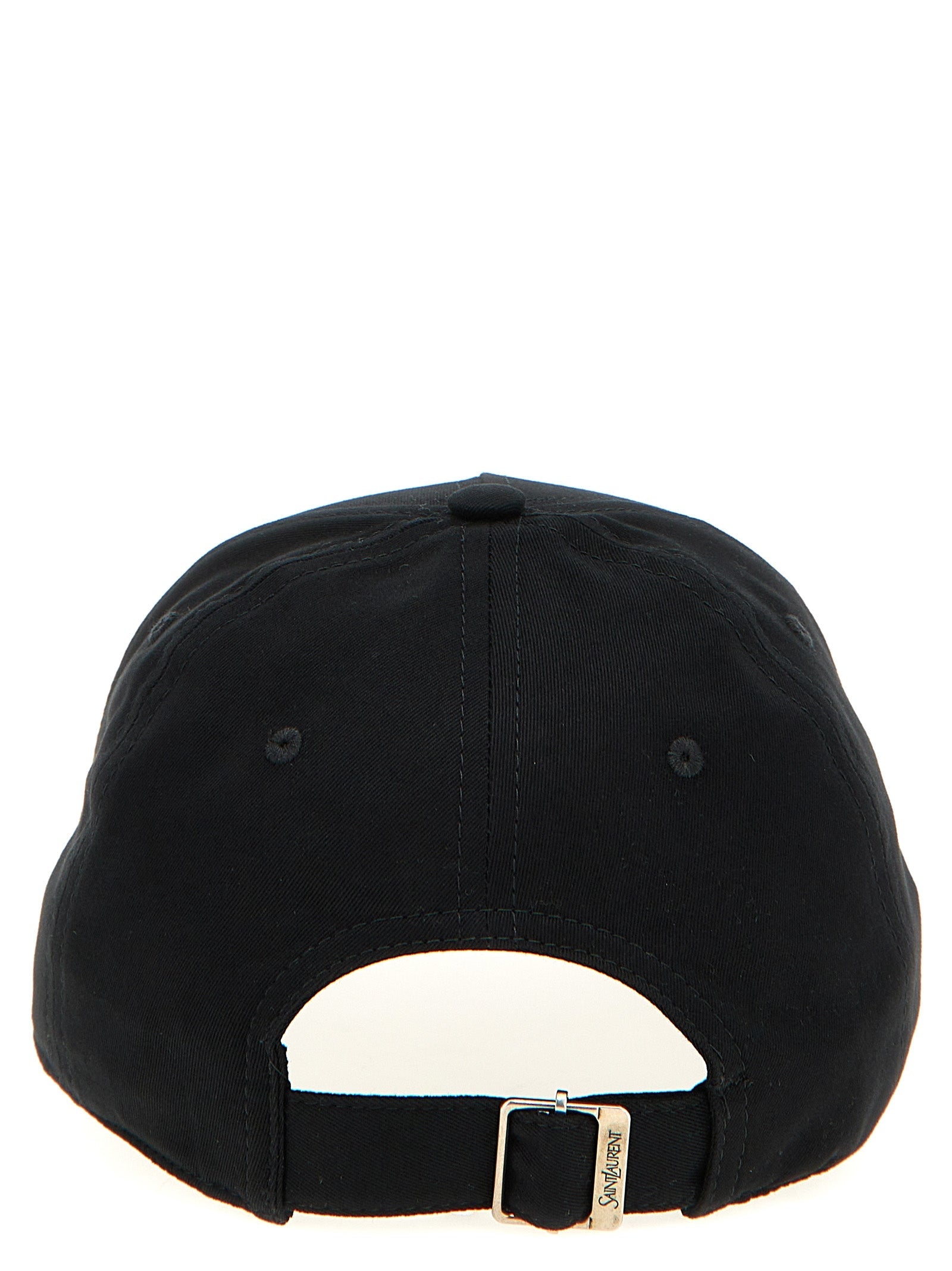 Saint Laurent Black Cotton Cap (Baseball Hat) Saint Laurent