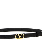 Valentino Garavani Black Calfskin Regular Belt Valentino Garavani
