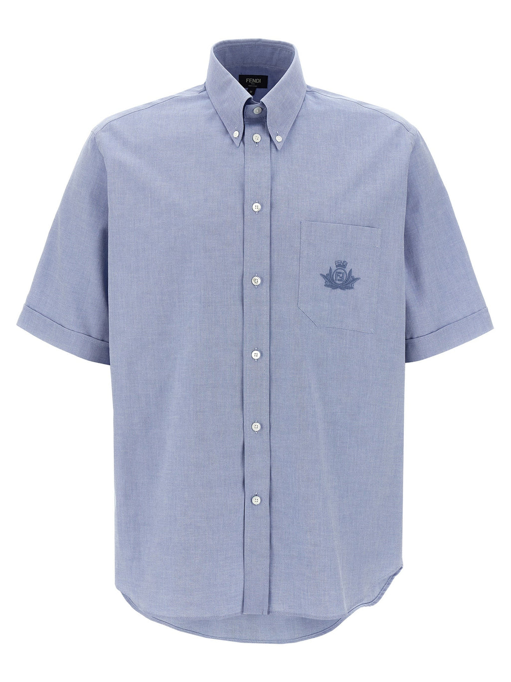 Fendi Blue Cotton Blouse Fendi