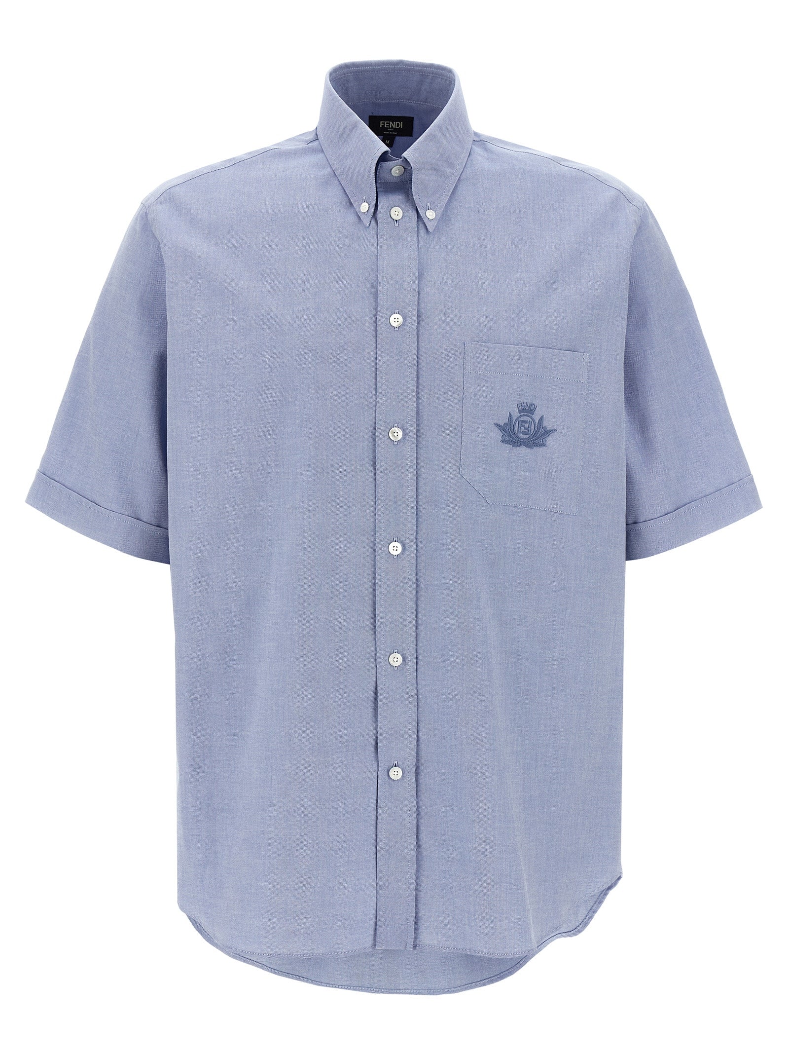 Fendi Blue Cotton Blouse Fendi