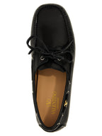 Valentino Garavani Black Buffalo Leather Slip-On Loafers Valentino Garavani