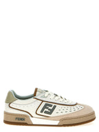 Fendi Beige Leather Sneakers Fendi