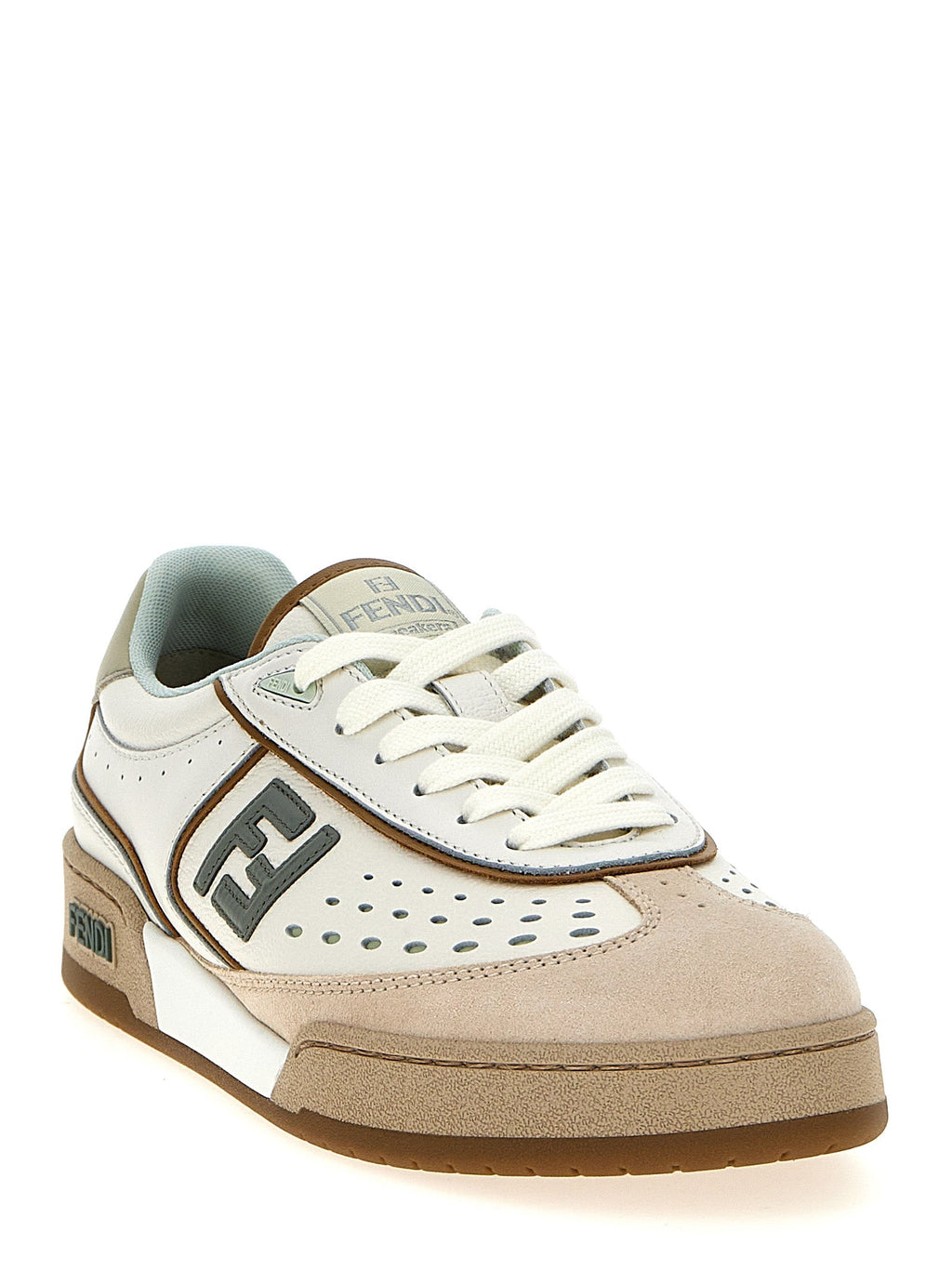 Fendi Beige Leather Sneakers Fendi