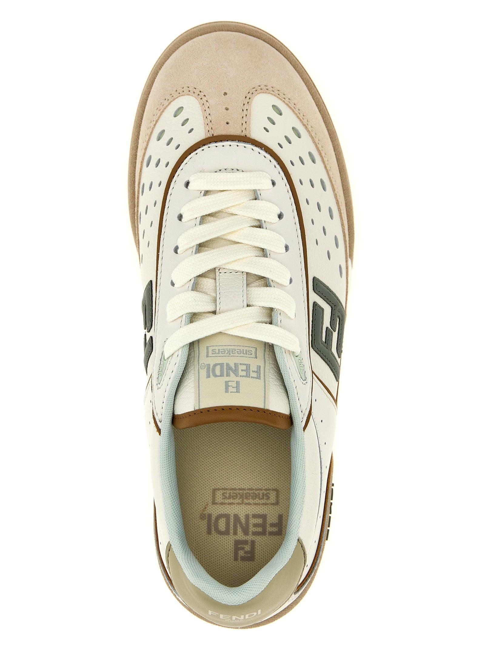 Fendi Beige Leather Sneakers Fendi
