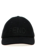 Fendi Black Cotton Cap (Baseball Hat) Fendi