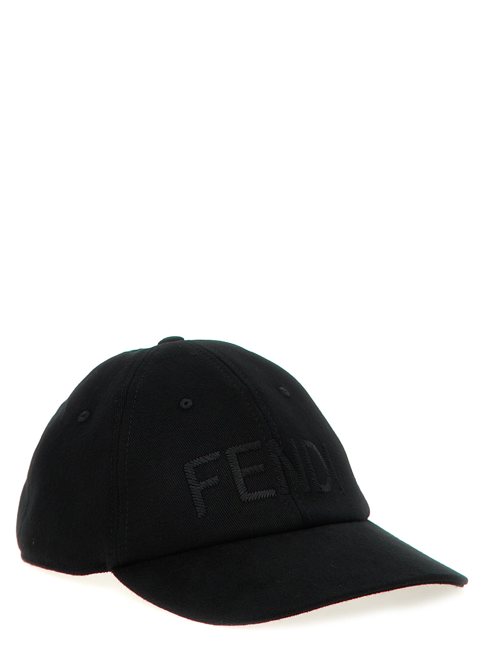 Fendi Black Cotton Cap (Baseball Hat) Fendi