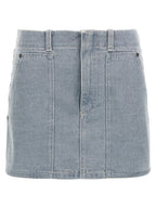 Fendi Gray Cotton Long Skirt Fendi