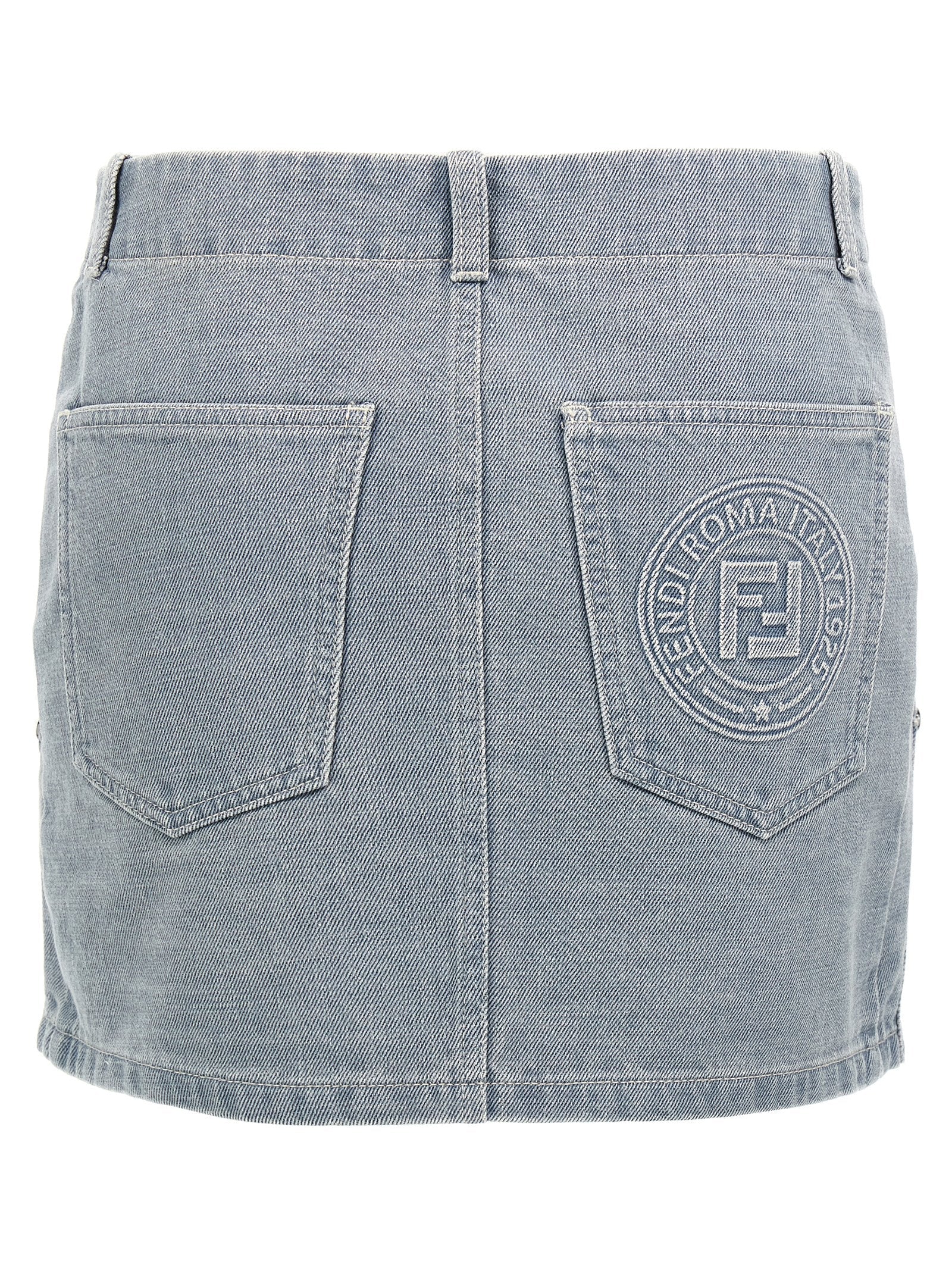 Fendi Gray Cotton Long Skirt Fendi