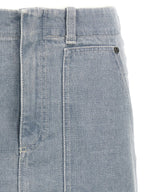 Fendi Gray Cotton Long Skirt Fendi