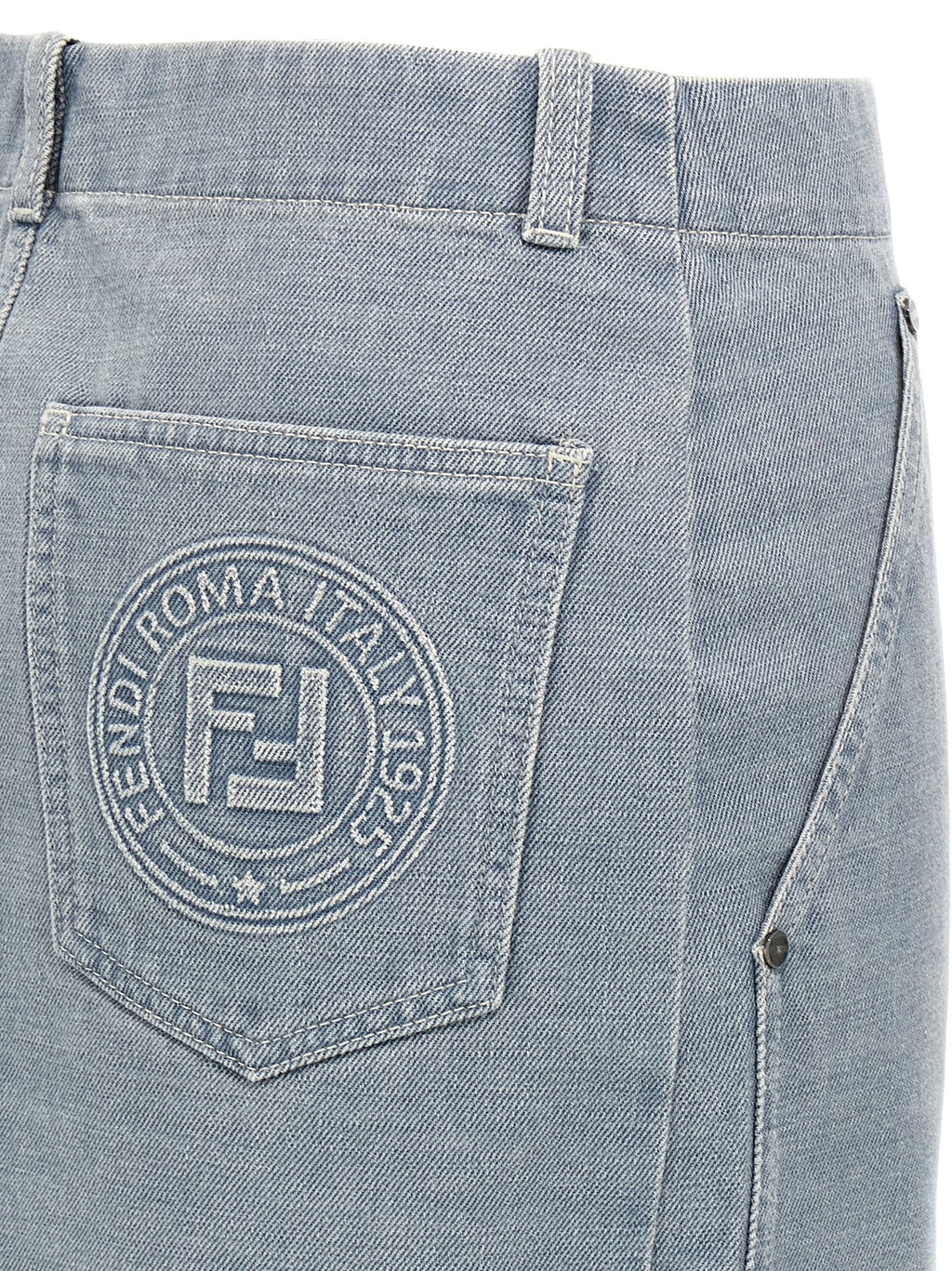 Fendi Gray Cotton Long Skirt Fendi