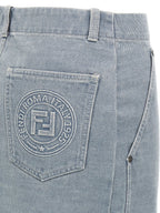 Fendi Gray Cotton Long Skirt Fendi