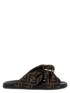 Fendi Brown Polyester Slides Fendi