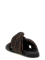 Fendi Brown Polyester Slides Fendi