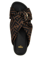 Fendi Brown Polyester Slides Fendi