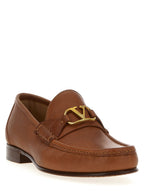 Valentino Garavani Brown Leather Slip-On Loafers Valentino Garavani