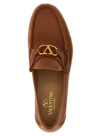 Valentino Garavani Brown Leather Slip-On Loafers Valentino Garavani