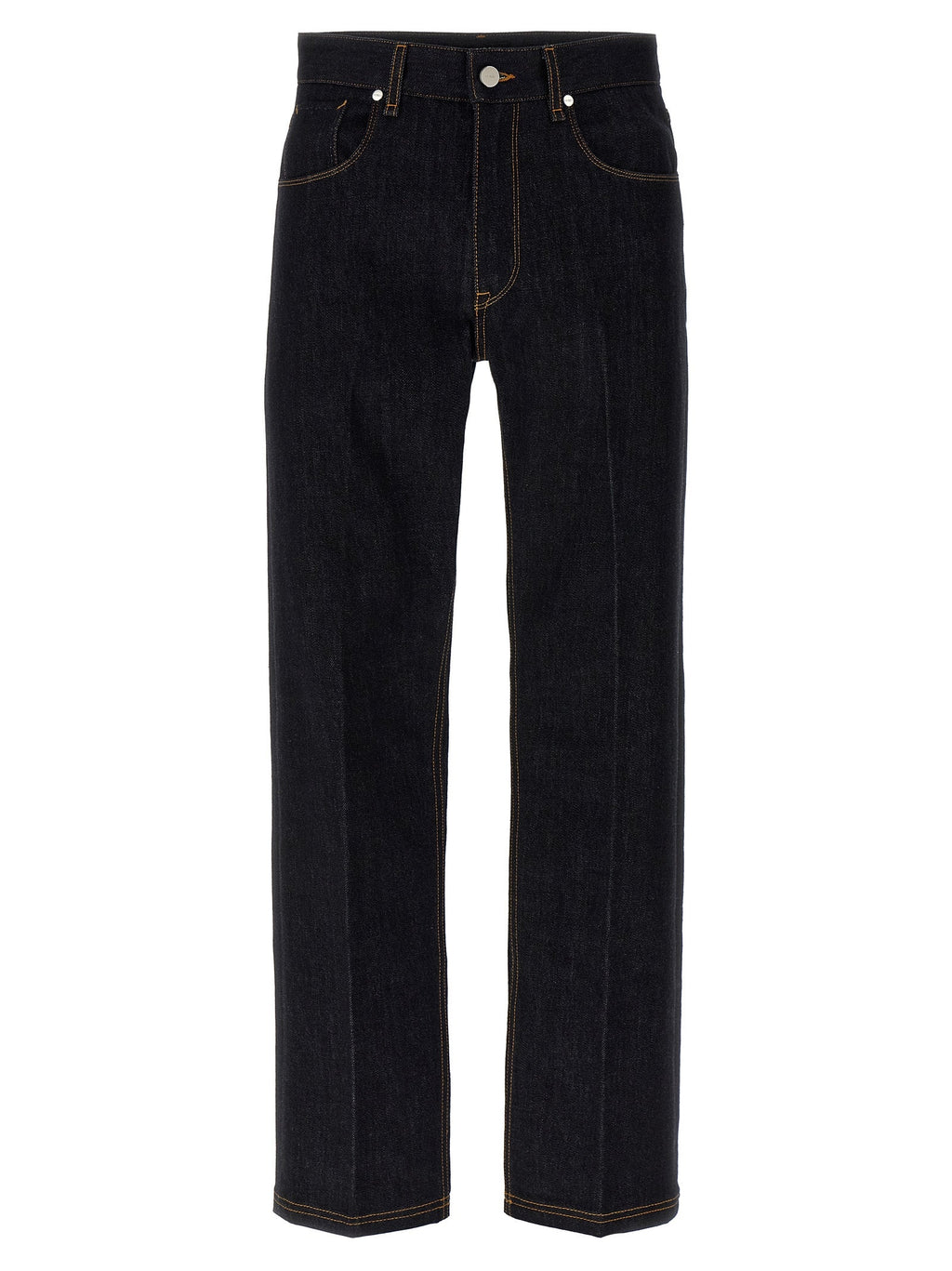 Fendi Blue Cotton Straight-Leg Jeans Fendi