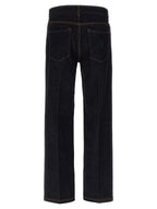 Fendi Blue Cotton Straight-Leg Jeans Fendi