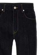 Fendi Blue Cotton Straight-Leg Jeans Fendi