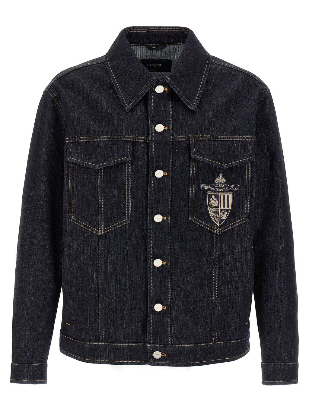 Fendi Blue Cotton Denim Jacket Fendi