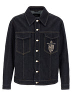 Fendi Blue Cotton Denim Jacket Fendi