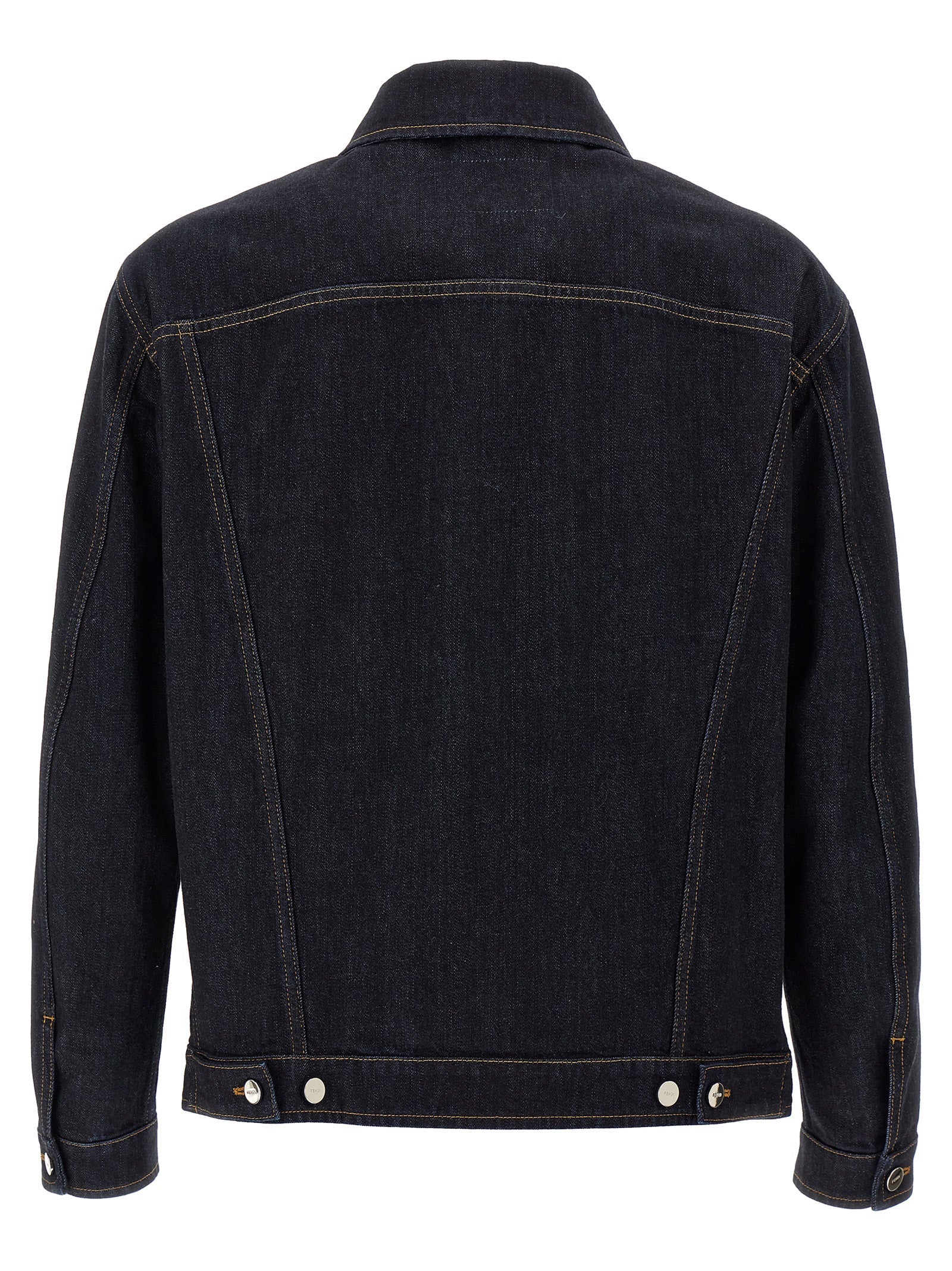Fendi Blue Cotton Denim Jacket Fendi