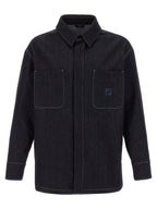 Fendi Blue Cotton Denim Jacket Fendi