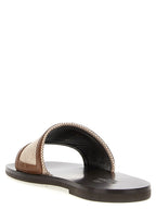 Valentino Garavani Brown Cotton Slides Valentino Garavani