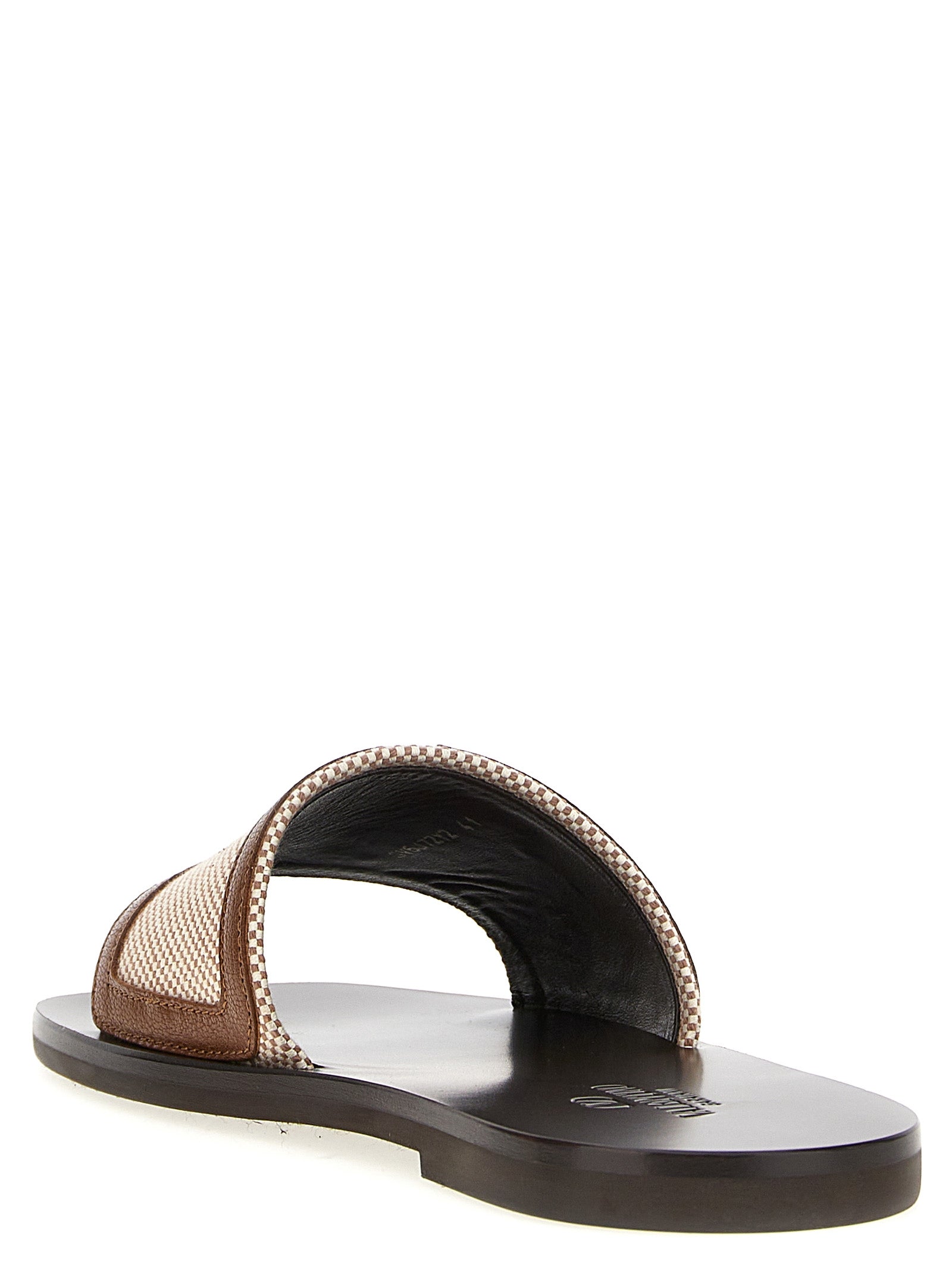 Valentino Garavani Brown Cotton Slides Valentino Garavani