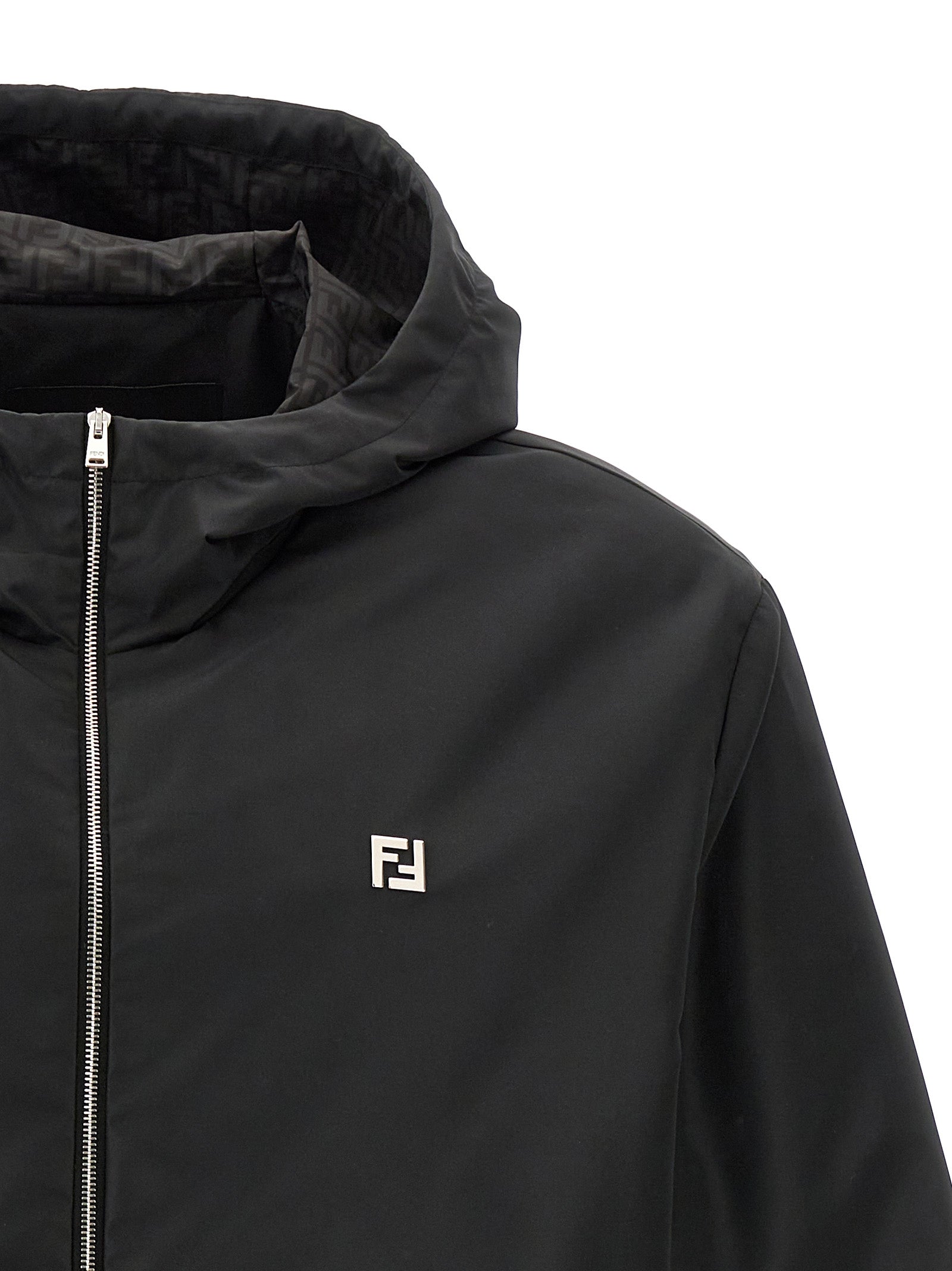 Fendi Black Polyester Shell Jacket Fendi