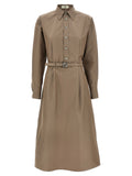Fendi Gray Cotton Midi Dress Fendi