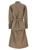 Fendi Gray Cotton Midi Dress Fendi