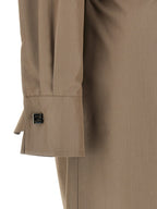 Fendi Gray Cotton Midi Dress Fendi